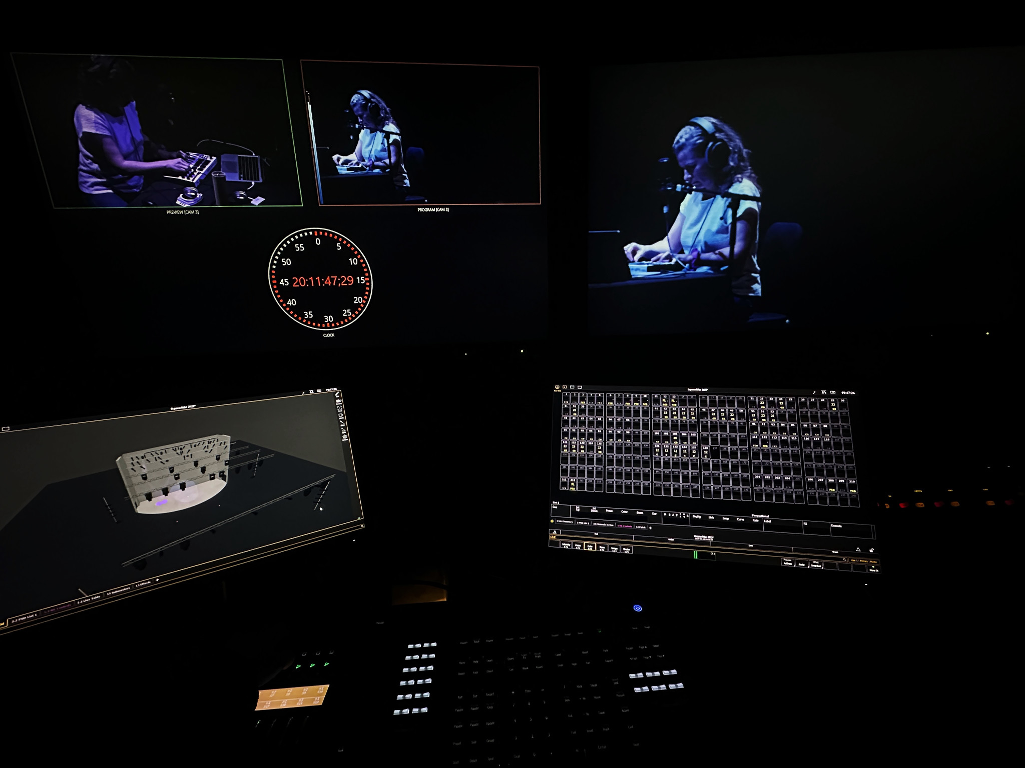 Backstage lighting workspace at SuperCollider Symposium 2025