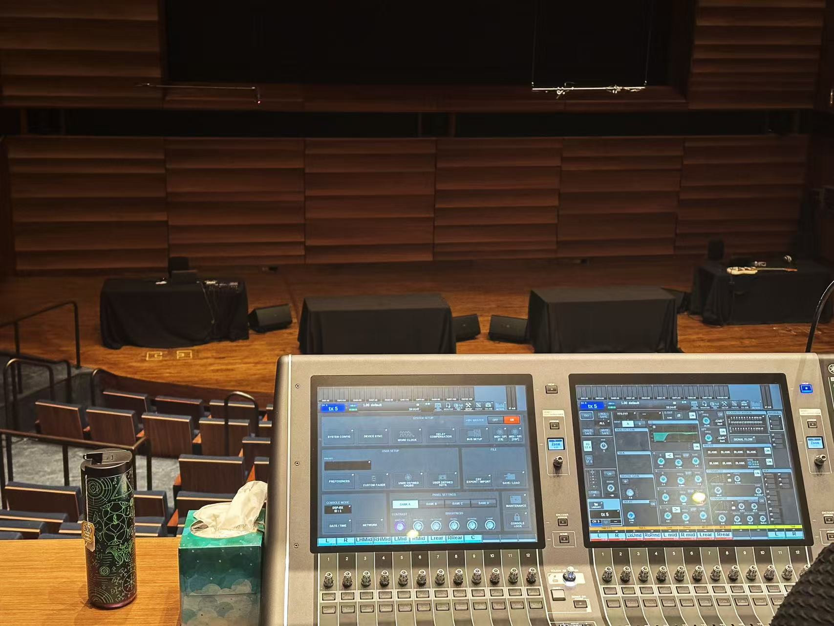 SuperCollider Symposium stage viewed from a technical console